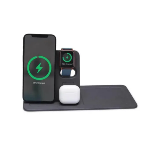 3-in-1 Magnetic Wireless Charger Desk Tray - Black - Image 6
