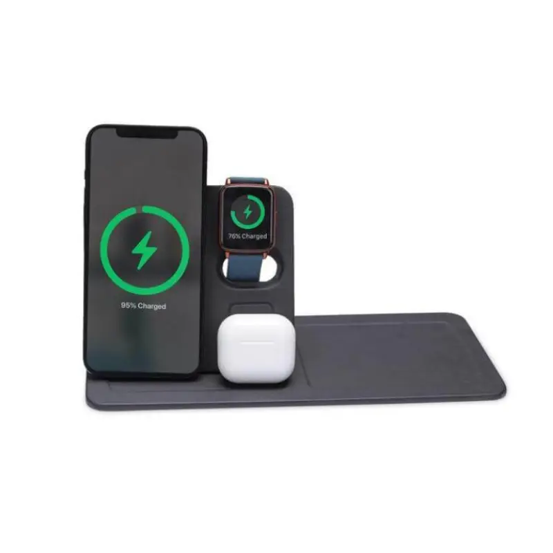 3-in-1 Magnetic Wireless Charger Desk Tray - Black - Image 6