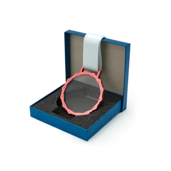 Glass Medals with Metal Frame, 3cm White Ribbon with Box - Image 5