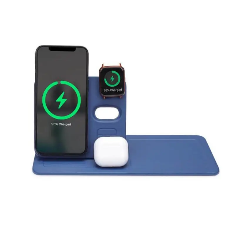 3-in-1 Magnetic Wireless Charger Desk Tray - Navy - Image 6