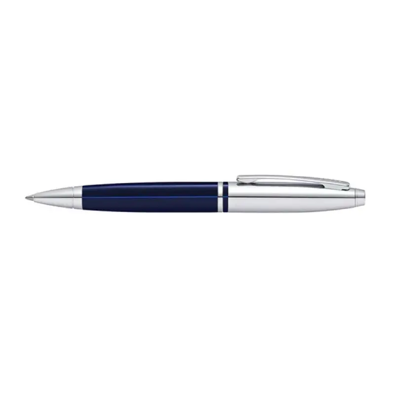 Ballpoint Pen Chrome/Blue Lacquer with Polished Chrome Appointments - Image 3