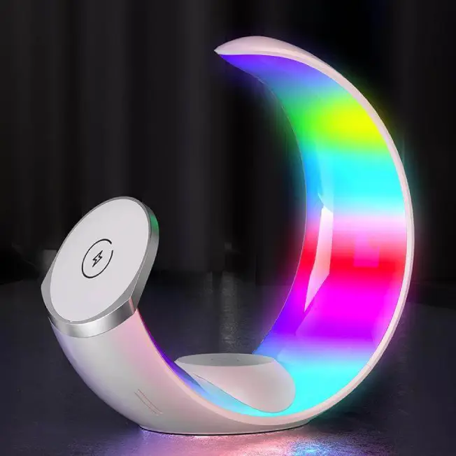 Giftoloy 3-in-1 Wireless Charger with Night Light - White - Image 2