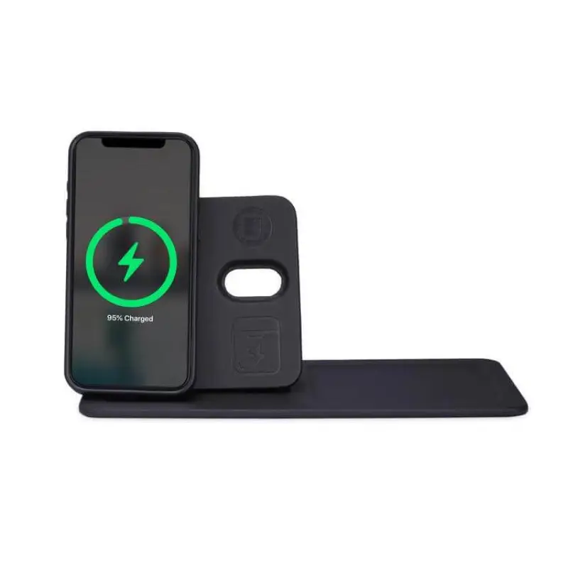 3-in-1 Magnetic Wireless Charger Desk Tray - Black - Image 2