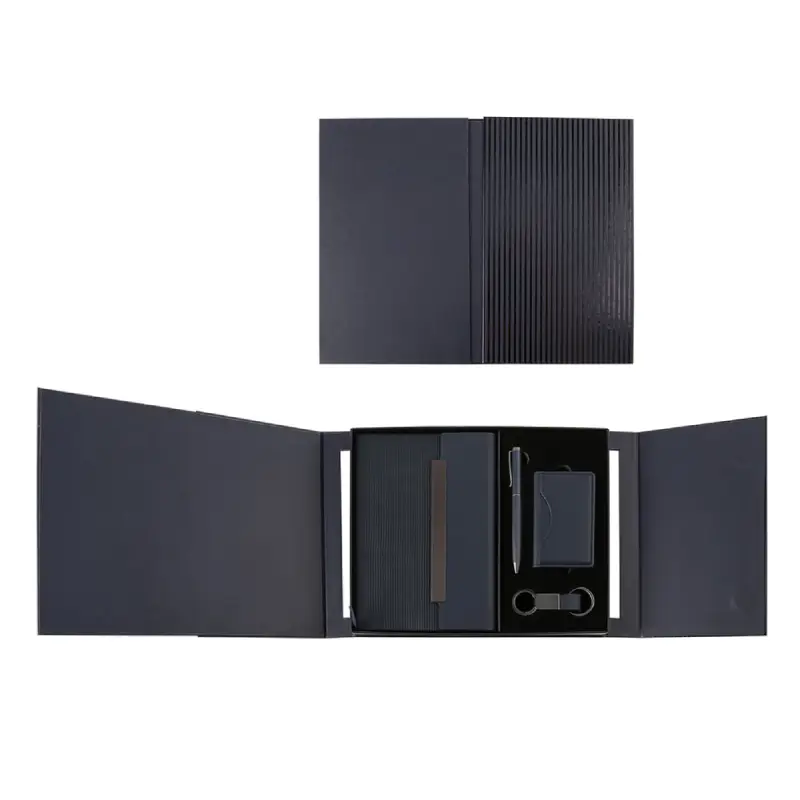 BUSINESS SET – Premium 5-Piece Professional Gift Set with PU Notebook, Metal Pen, Card Holder & Keychain in Elegant Box - Image 9