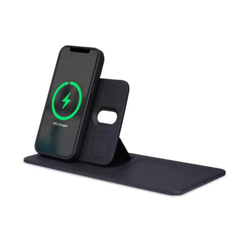 3-in-1 Magnetic Wireless Charger Desk Tray - Black - Image 3
