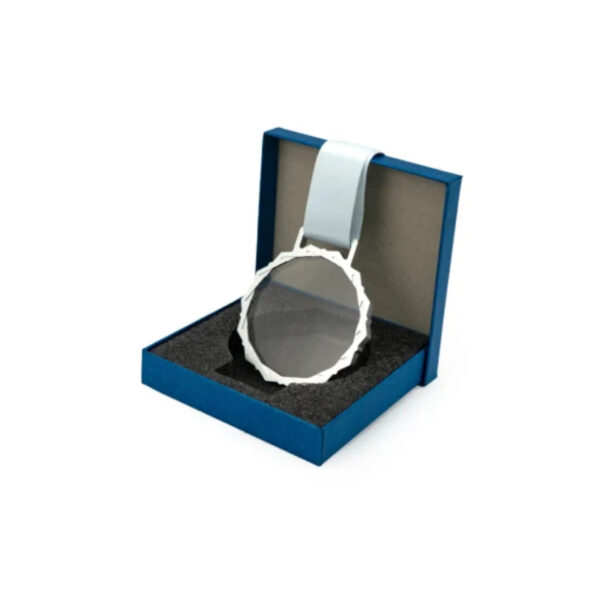 Glass Medals with Metal Frame, 3cm White Ribbon with Box - Image 4