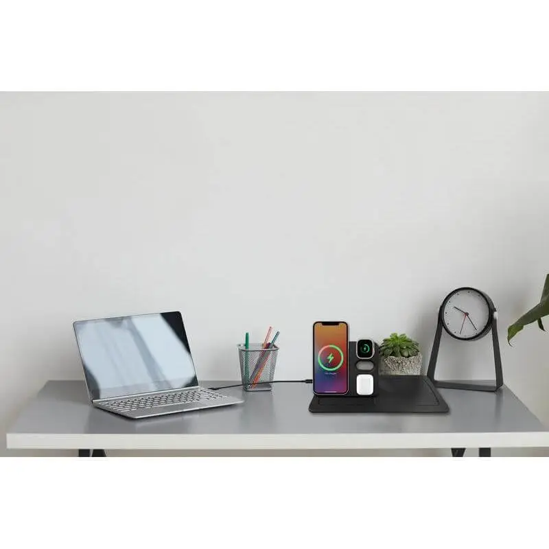 3-in-1 Magnetic Wireless Charger Desk Tray - Black - Image 7