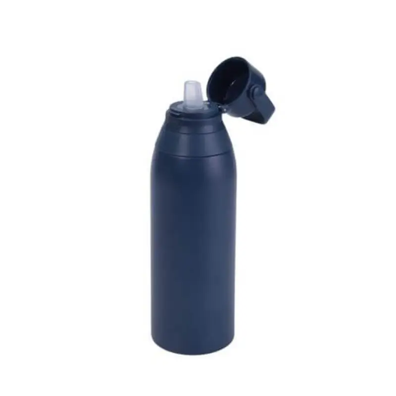 Double Wall Stainless Steel Vacuum Bottle - 750ml - Navy - Image 4