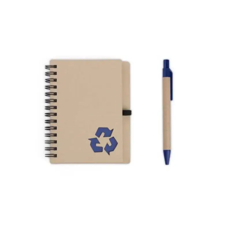 eco-neutral A6 Notepad & Pen Set with Sticky Note - Navy Blue - Image 3