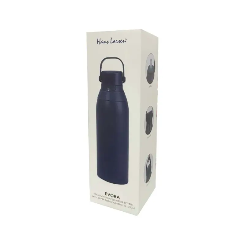 Double Wall Stainless Steel Vacuum Bottle - 750ml - Navy - Image 6
