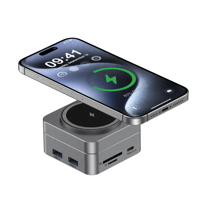 Charging Station with MagSafe Wireless & 100W Type-C Power,Gunmetal 10-in-1 High-Capacity - Image 6