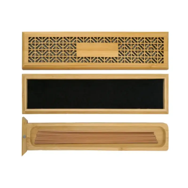 Wooden Incense Burner Holder with Drawer Includes 10 Pcs Oud Sticks - Image 3