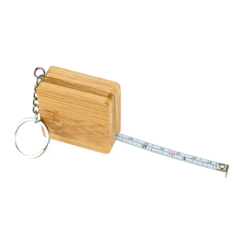 Bamboo Retractable Measuring Tape Keychains - Image 2