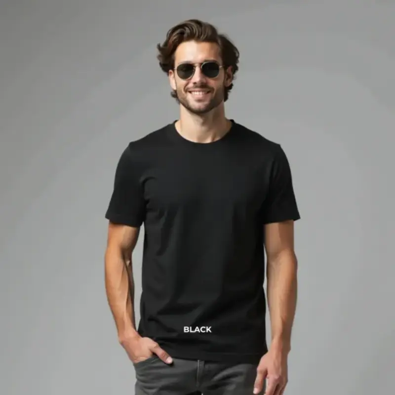 Bio-Washed Round Neck T-Shirts for Men - Image 5