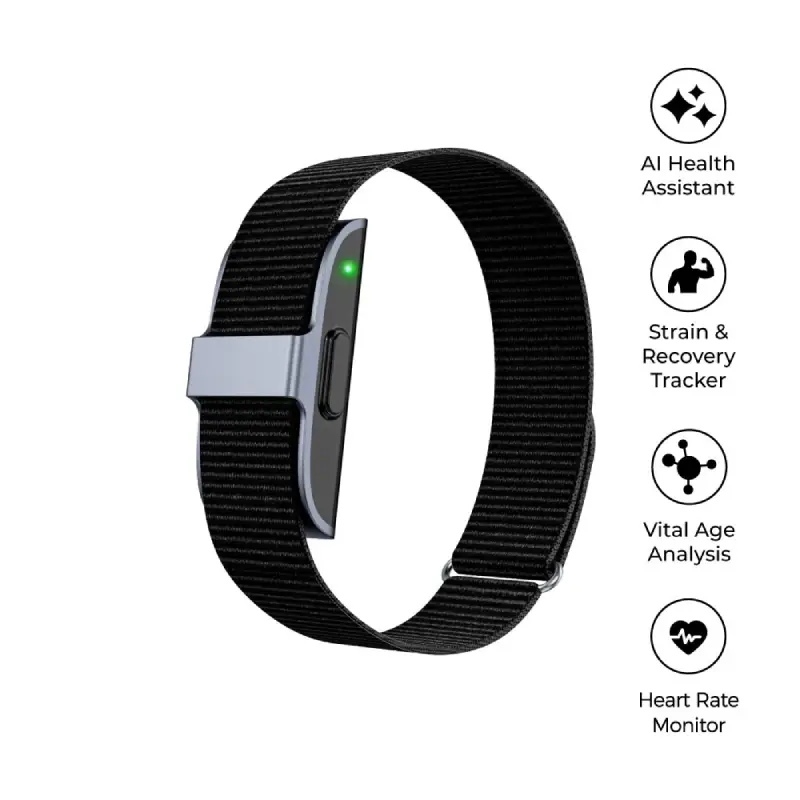 Smart AI Fitness Band Health & Longevity - Black