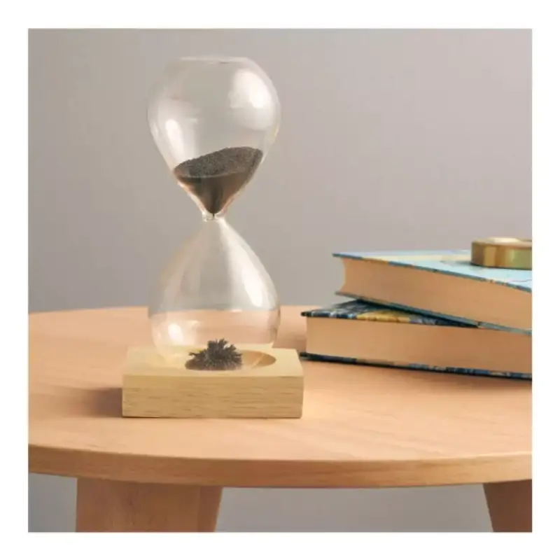 Magnetic Sand Timer with Wooden Base – 2 Minutes - Image 4