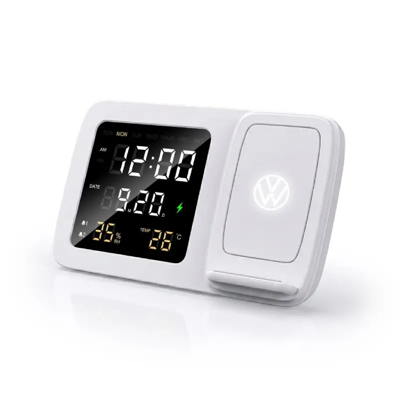 Digital Alarm Clock Wireless Charger - White - Image 2