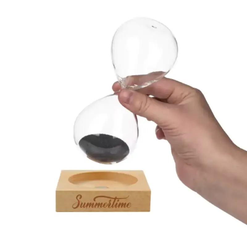 Magnetic Sand Timer with Wooden Base – 2 Minutes - Image 3