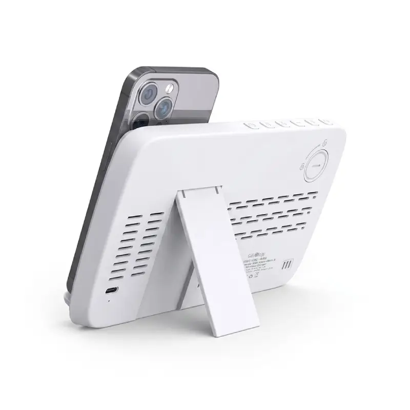 Digital Alarm Clock Wireless Charger - White - Image 5