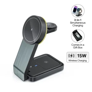 3 in 1 Wireless Fast Charging Station with Ambient Light