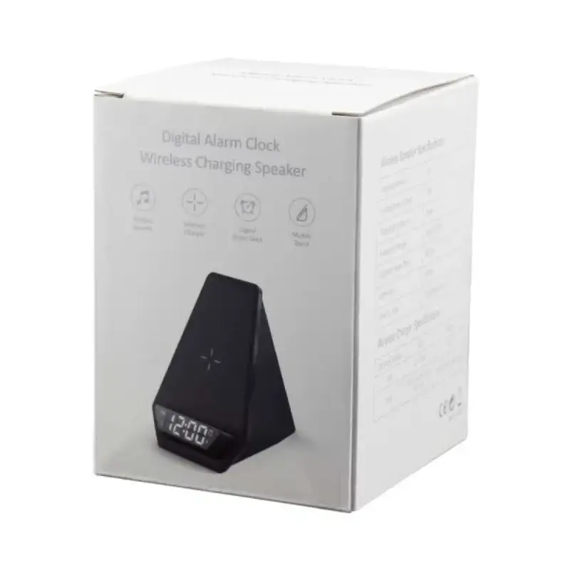Wireless Charger BT Speaker with Clock & Light-up Logo - Image 6