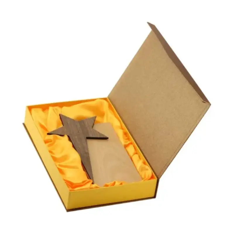 Star Design Wooden Trophy Award with Gift Box - Image 3