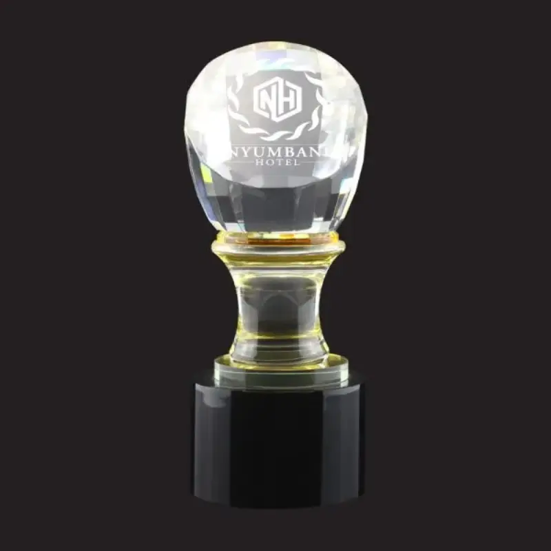 Crystal Glass Trophy in Wooden Box - Image 2