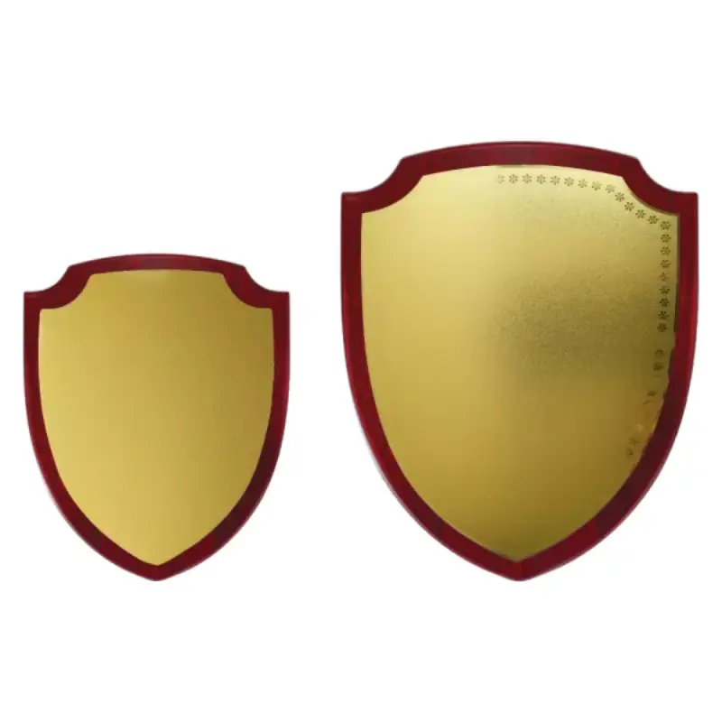 Shield Shaped Wooden Plaque with Box & Golden Aluminium Plate - Image 4