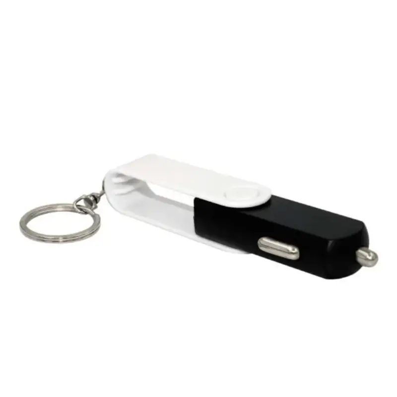 Swivel USB Car Charger with Key Ring attachment - Image 2