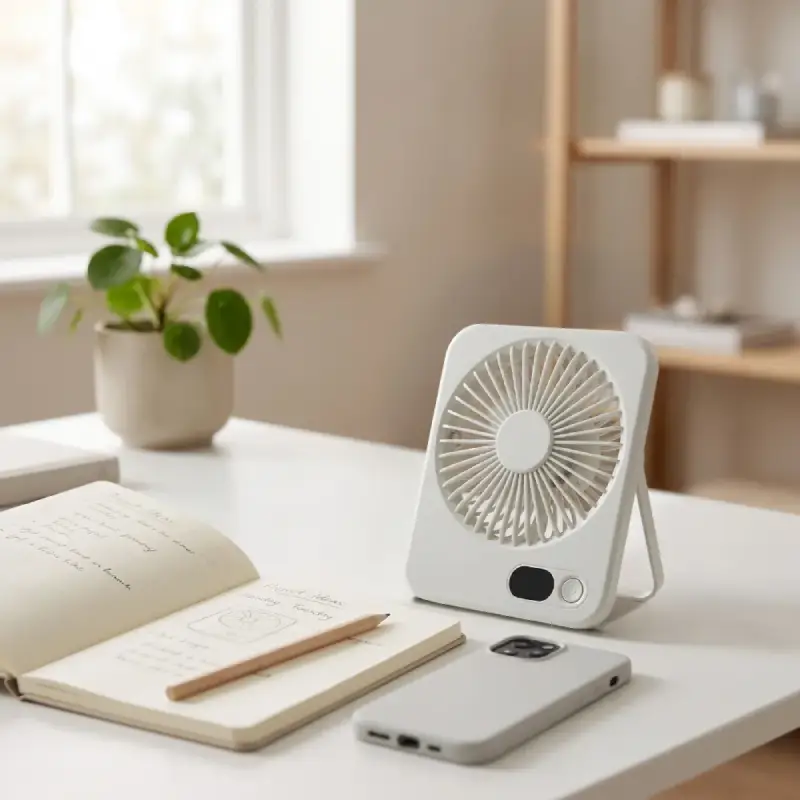 Rechargeable Table-Top Fan with Rotating Desk Stand - Image 9