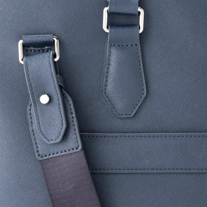 Cross Luxury Leather Briefcase - Navy Blue - Image 6