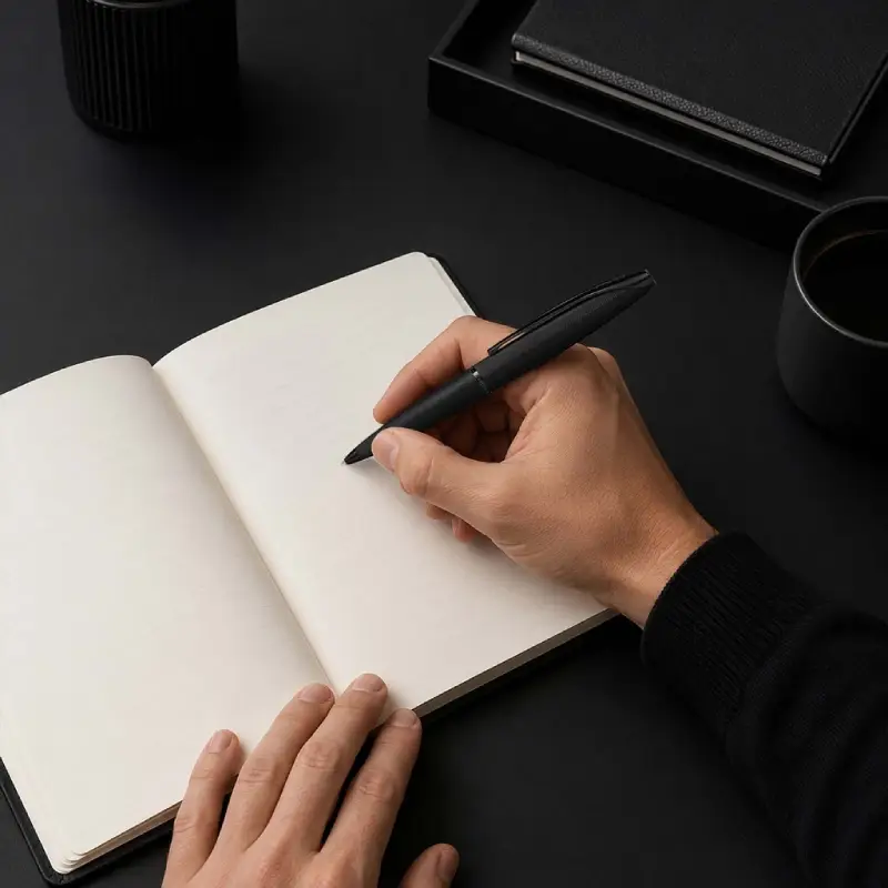 Brushed Black with Machine-Turned Diamond Pattern Engraving with Polished Black PVD Appointments Ballpoint Pen - Image 6