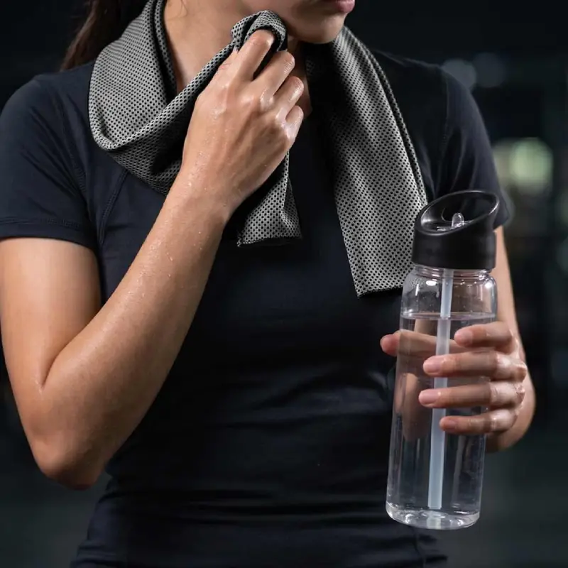 Giftology RPET Cooling Towel in RPET Bottle 800 ml - Black - Image 4