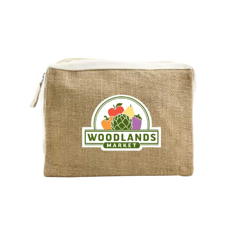 Natural Jute with Cotton Zipper Pouches - Image 2