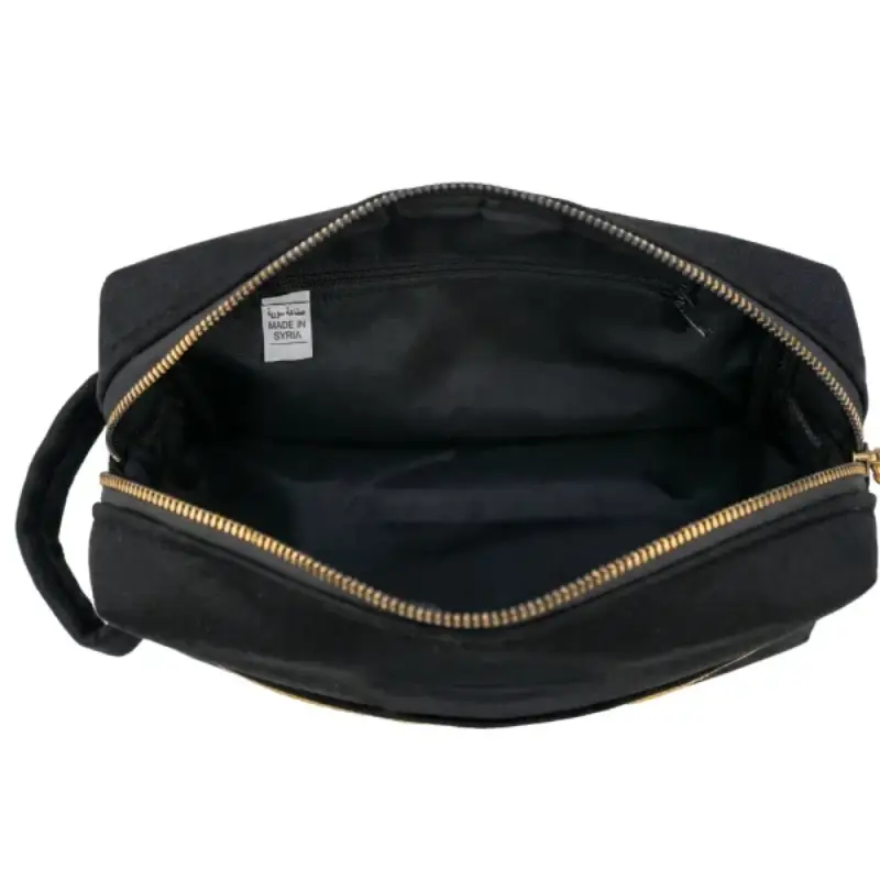 Black Multi-Purpose Utility & Cosmetic Pouch with Bisht Embroidery - Image 7
