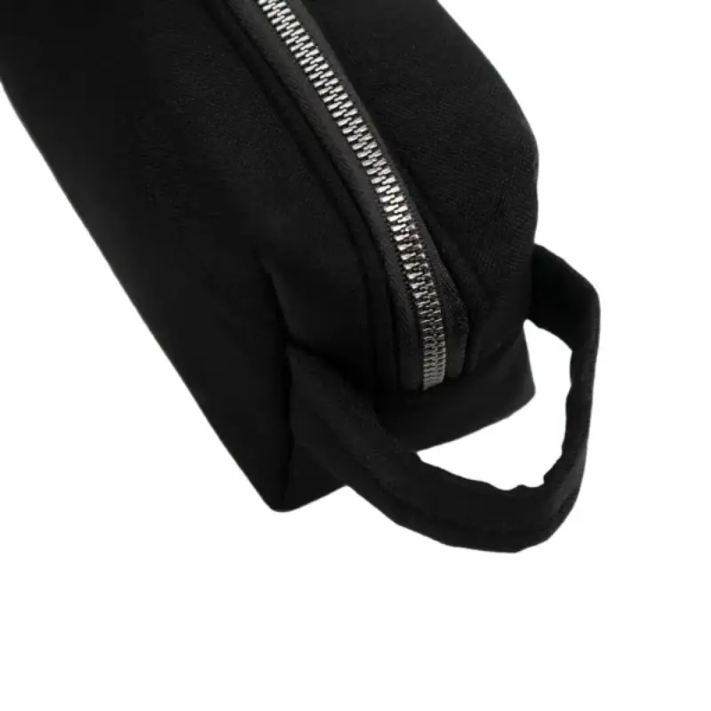 Black Multi-Purpose Utility & Cosmetic Pouch with Bisht Embroidery - Image 2