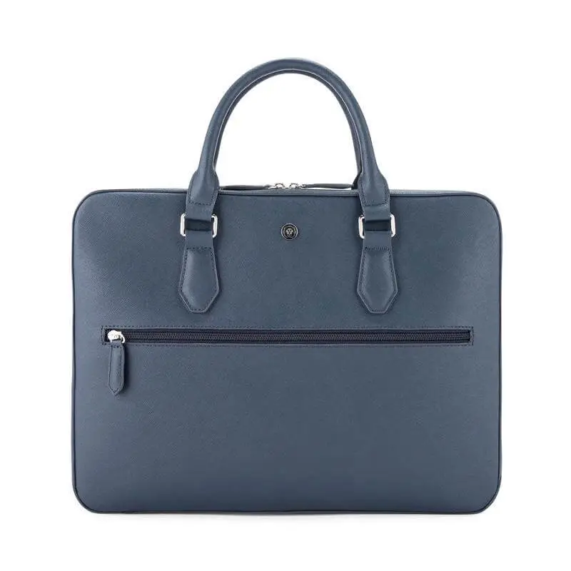 Cross Luxury Leather Briefcase - Navy Blue - Image 2